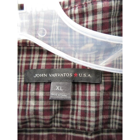 John Varvatos Shirt XL Button Down Plaid Classic Preppy Casual Cotton - Picture 9 of 11